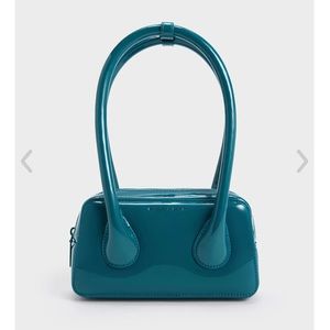 Lula Patent Double handle bag - Turquoise